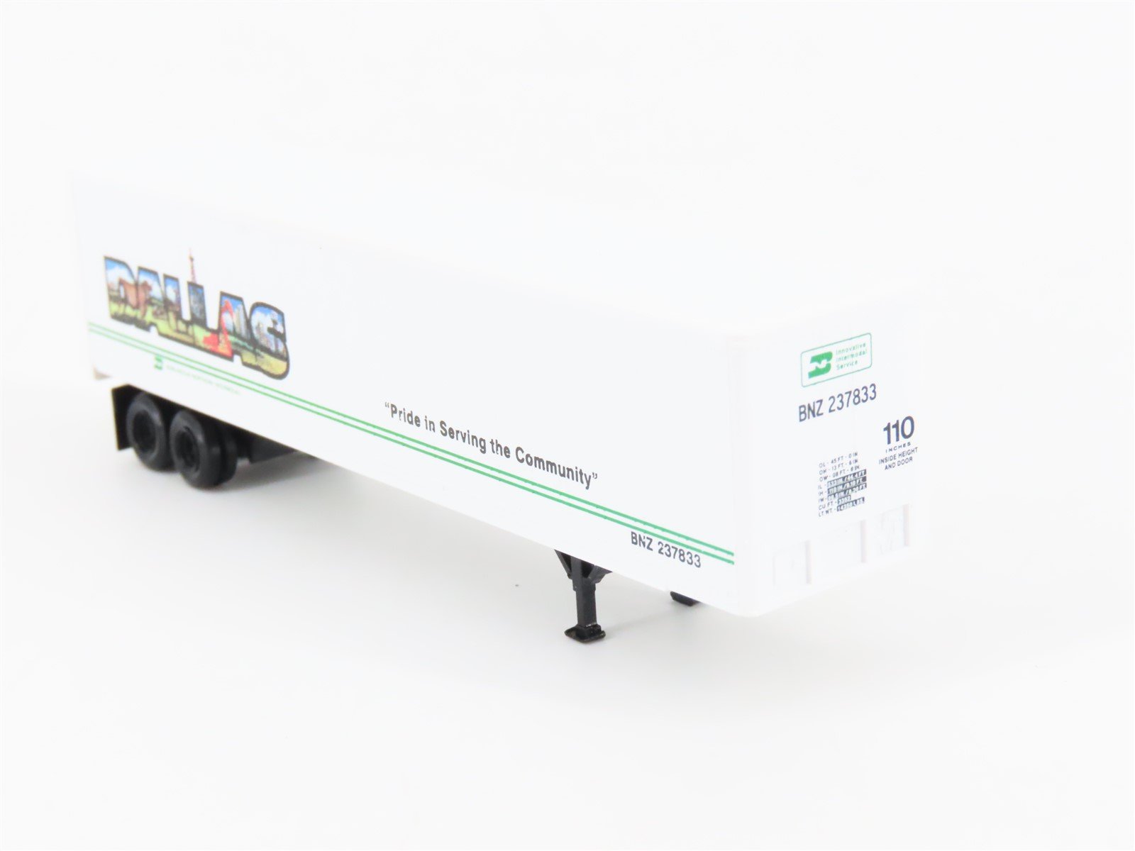 N Scale Micro-Trains MTL 67180 BNZ BN Intermodal Dallas 45' Trailer #237833