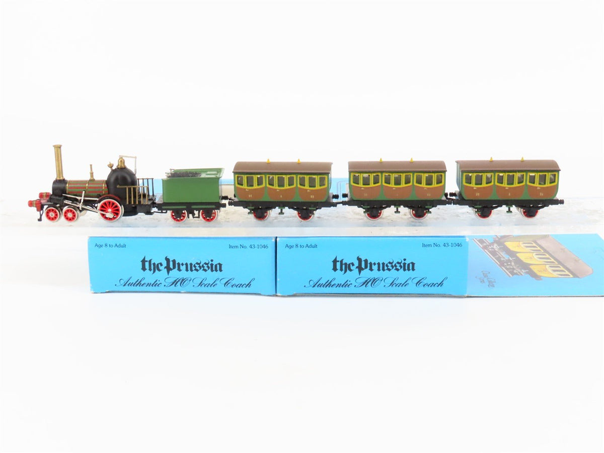 HO Scale Bachmann 41-0501/43-1046 &quot;The Prussia&quot; 4-2-0 Steam w/ 3 Passenger Cars