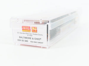 N Micro-Trains MTL 03400380 B&O Baltimore & Ohio 50' Box Car w/ Load #289247