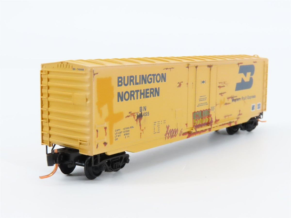 N Micro-Trains MTL 03844162 BN Burlington Northern Box Car #745455 w/ Graffiti