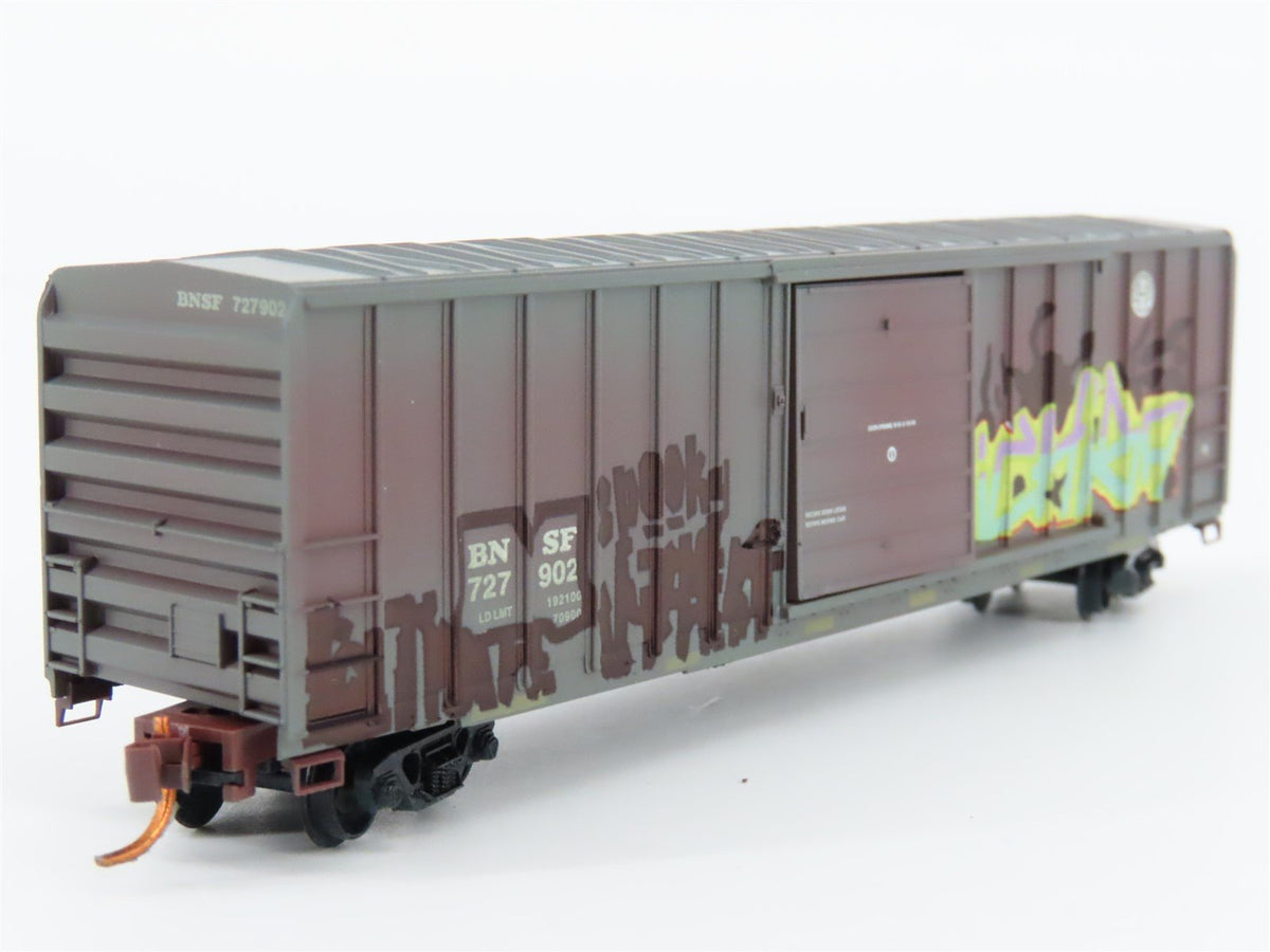 N Scale Micro-Trains MTL 02551740 BNSF Burlington Box Car #727902 w/ Graffiti