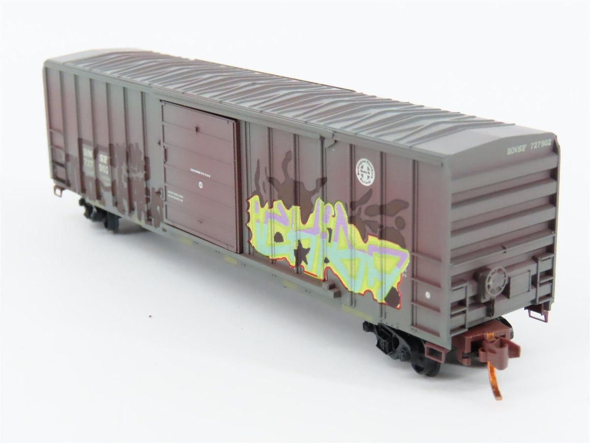 N Scale Micro-Trains MTL 02551740 BNSF Burlington Box Car #727902 w/ Graffiti