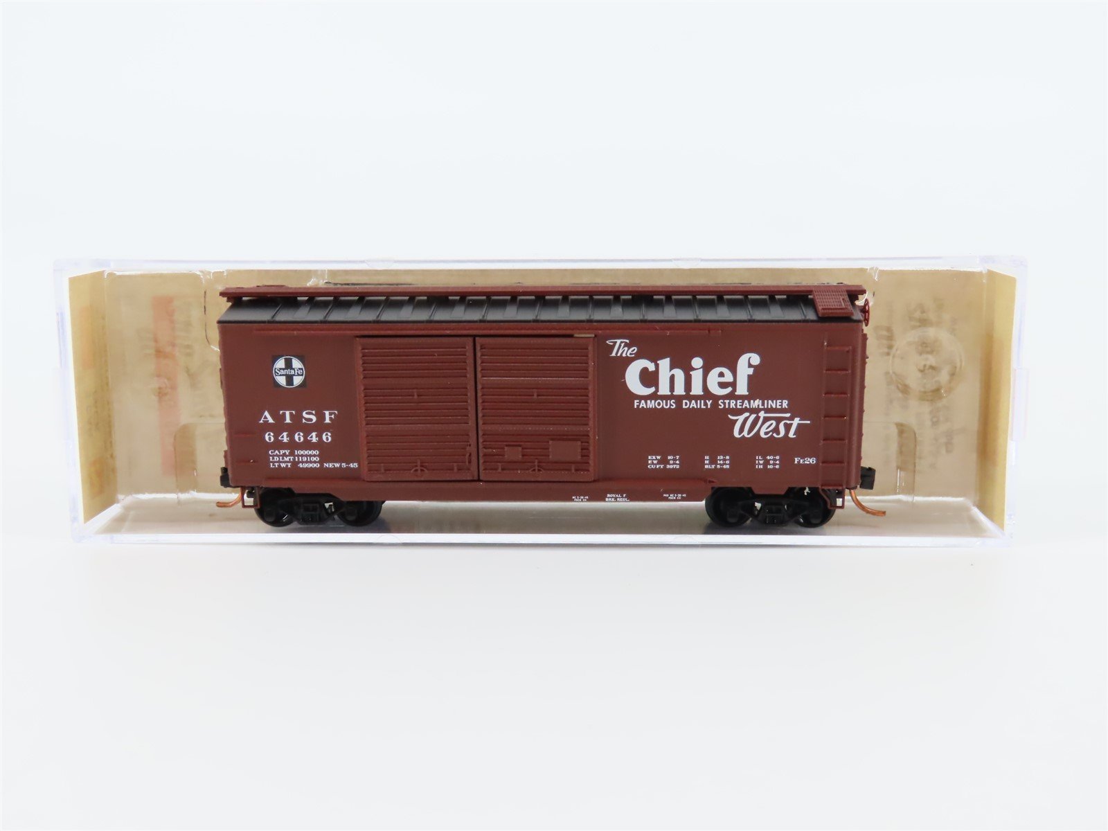 N Scale Micro-Trains MTL 02355400 ATSF "The Chief" 40' Double Door Boxcar #64646