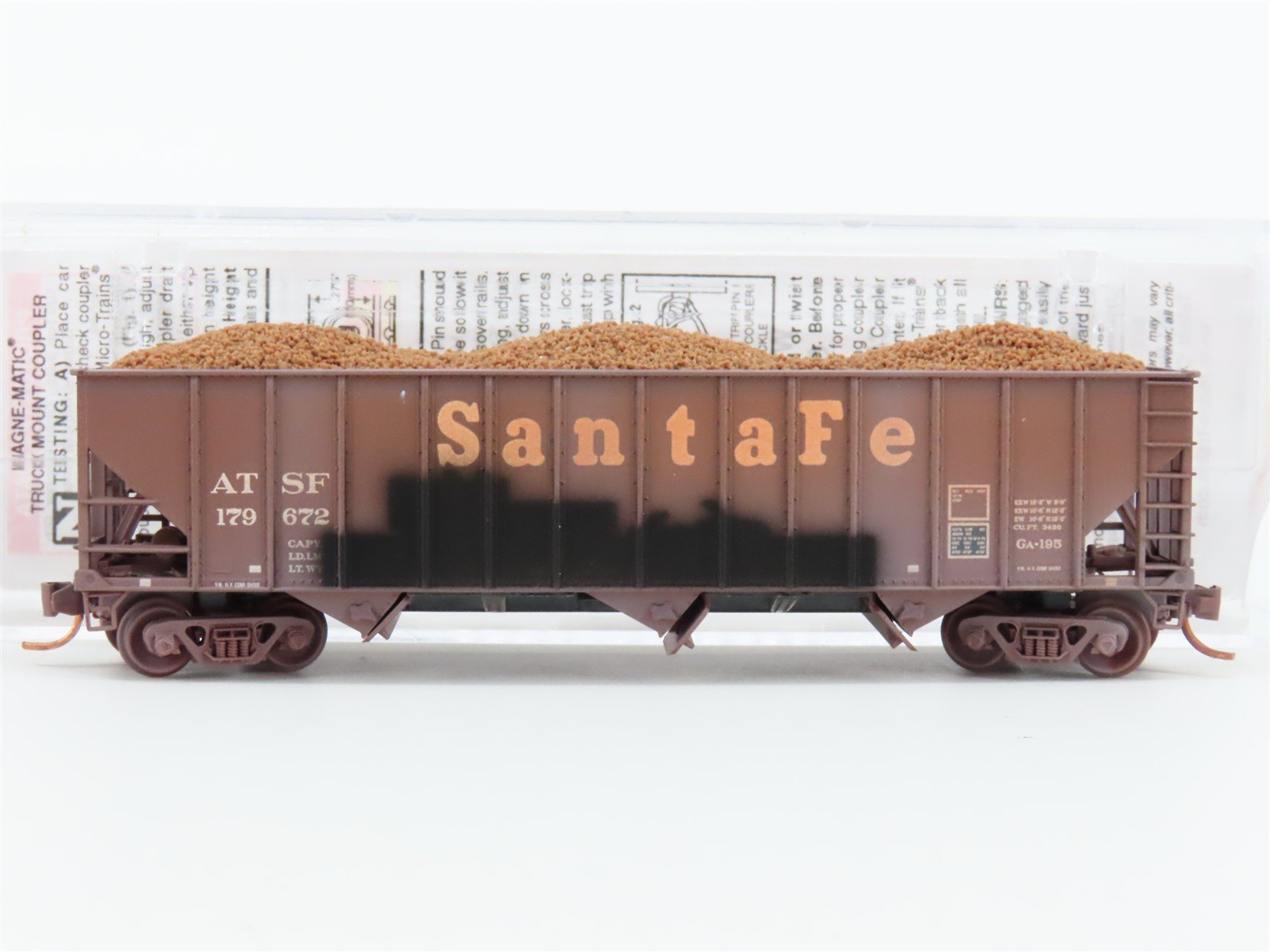 N Scale Micro-Trains MTL 10853120 ATSF Santa Fe 3-Bay Hopper #179672 Weathered