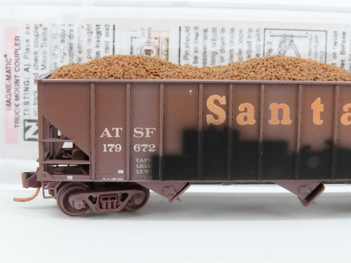 N Scale Micro-Trains MTL 10853120 ATSF Santa Fe 3-Bay Hopper #179672 Weathered