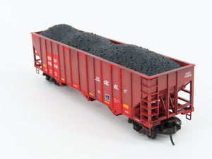 N Scale Micro-Trains MTL 10851370 BNSF Railway 3-Bay Hopper #616646 Weathered