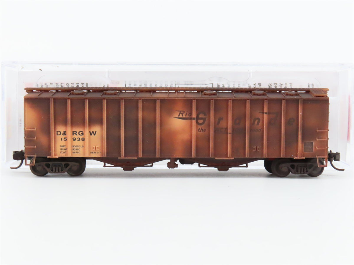 N Scale Micro-Trains MTL 09844070 D&amp;RGW Rio Grande 50&#39; Hopper #15938 Weathered