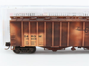 N Scale Micro-Trains MTL 09844070 D&RGW Rio Grande 50' Hopper #15938 Weathered