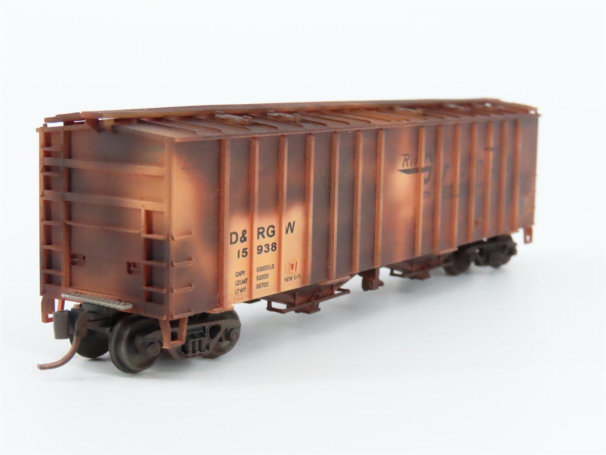 N Scale Micro-Trains MTL 09844070 D&amp;RGW Rio Grande 50&#39; Hopper #15938 Weathered