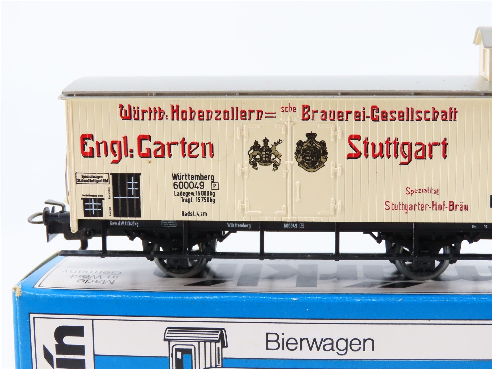 HO Marklin HAMO 8477 K.W.St.E. Stuttgarter Hofbräu Beer Car #600049P