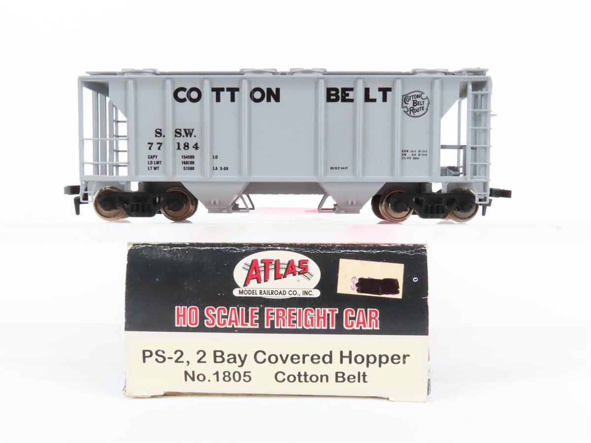 HO Scale Atlas 1805 SSW Cotton Belt PS-2 2 Bay Covered Hopper Car #77184