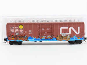 N Micro-Trains MTL 02752460 CN Canadian National 50' Box Car #413490 w/ Graffiti