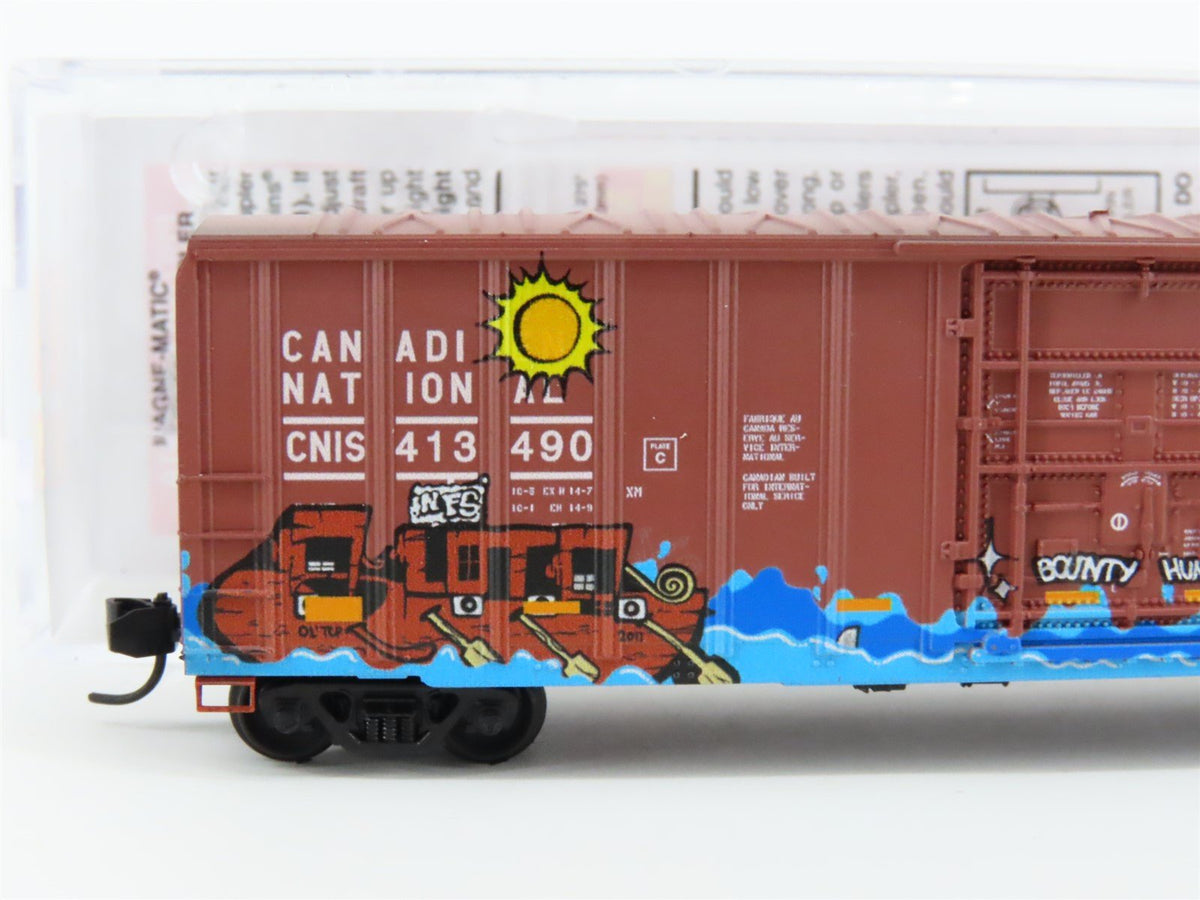 N Micro-Trains MTL 02752460 CN Canadian National 50&#39; Box Car #413490 w/ Graffiti
