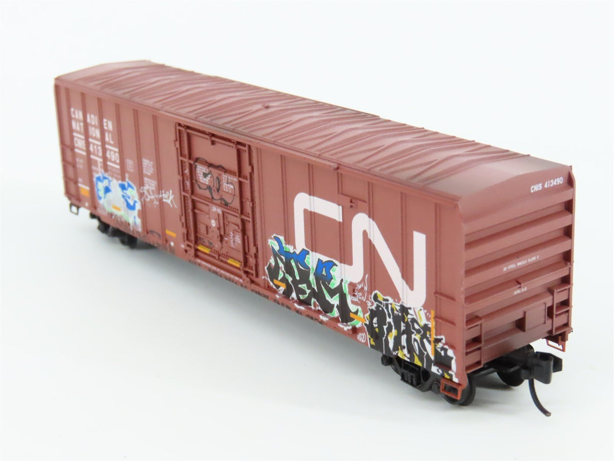 N Micro-Trains MTL 02752460 CN Canadian National 50&#39; Box Car #413490 w/ Graffiti