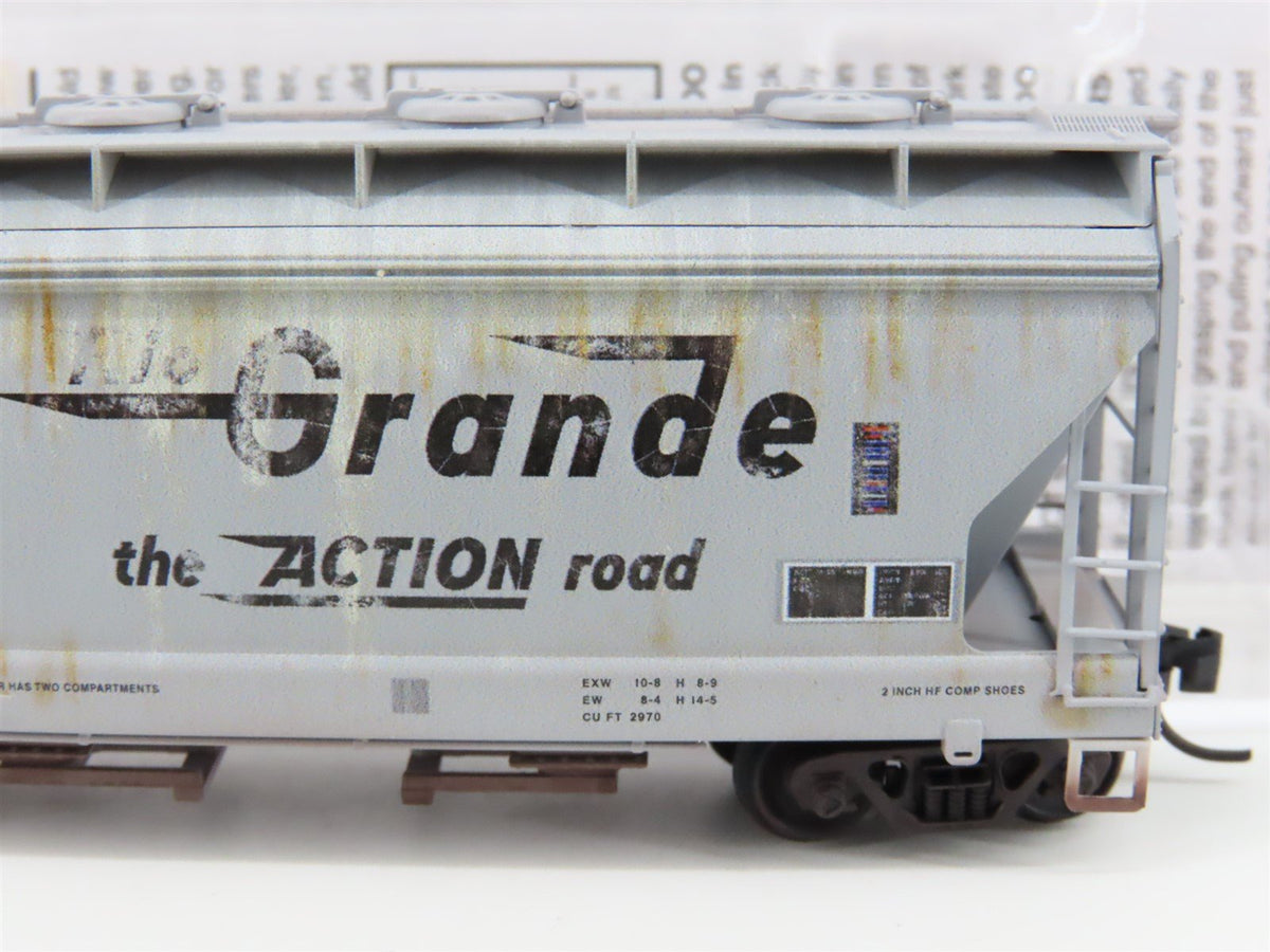 N Scale Micro-Trains MTL 09251020 D&amp;RGW Rio Grande 2-Bay Hopper #10000 Weathered