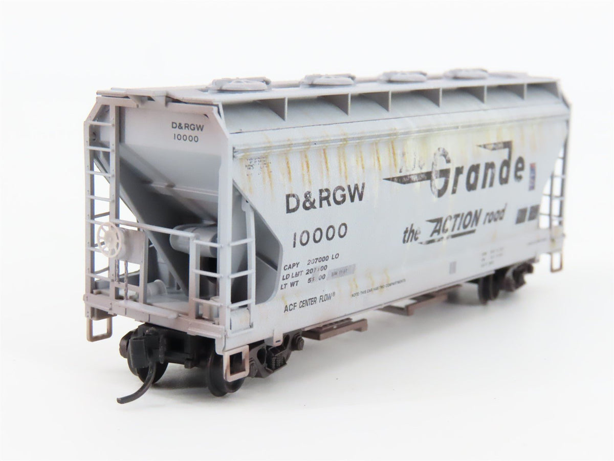 N Scale Micro-Trains MTL 09251020 D&amp;RGW Rio Grande 2-Bay Hopper #10000 Weathered