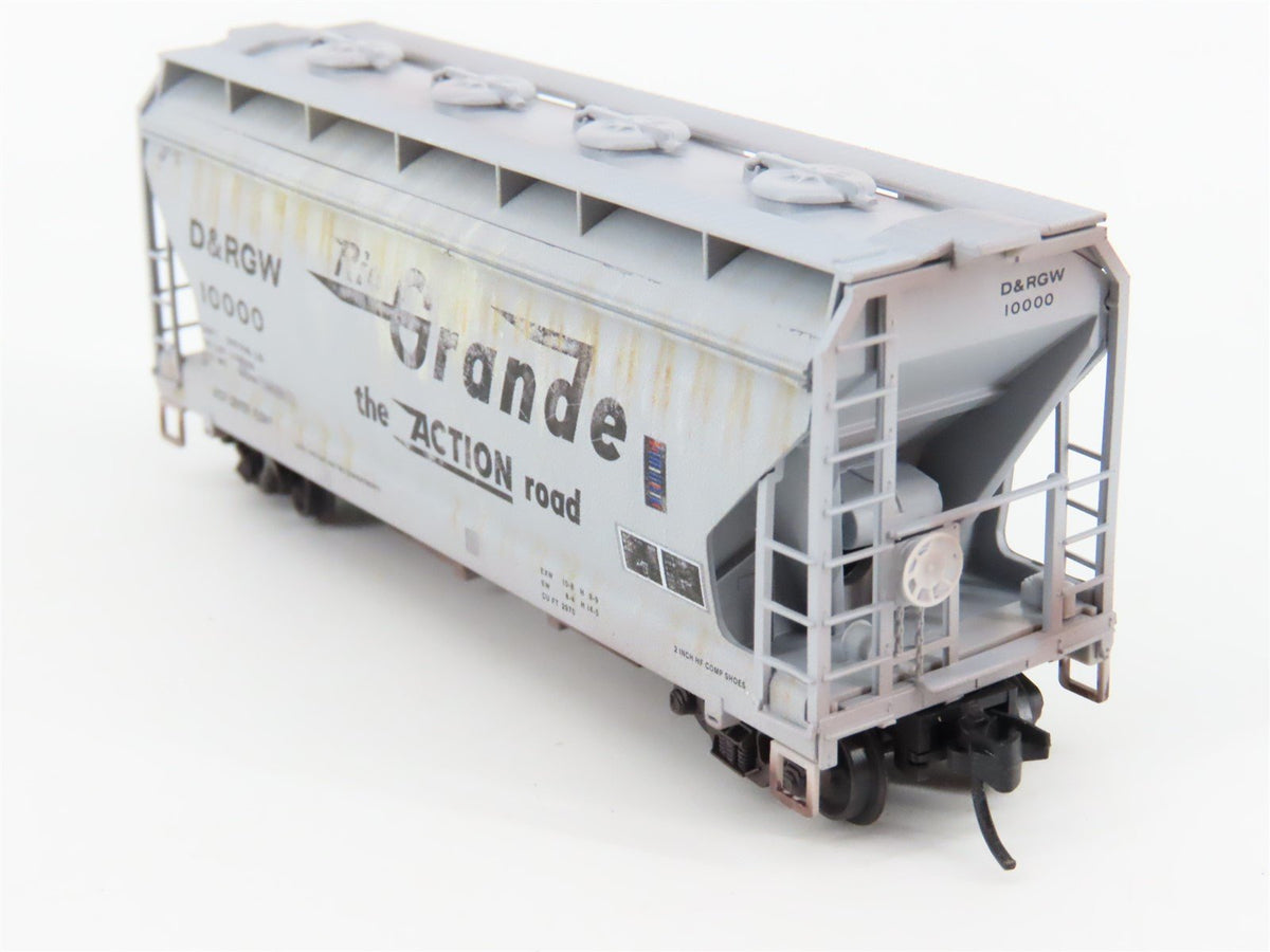 N Scale Micro-Trains MTL 09251020 D&amp;RGW Rio Grande 2-Bay Hopper #10000 Weathered