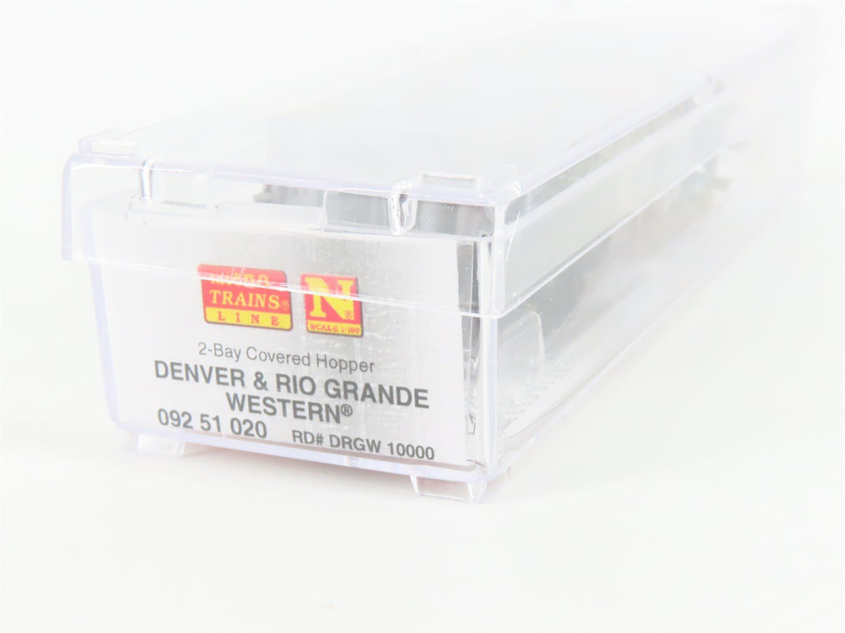 N Scale Micro-Trains MTL 09251020 D&amp;RGW Rio Grande 2-Bay Hopper #10000 Weathered