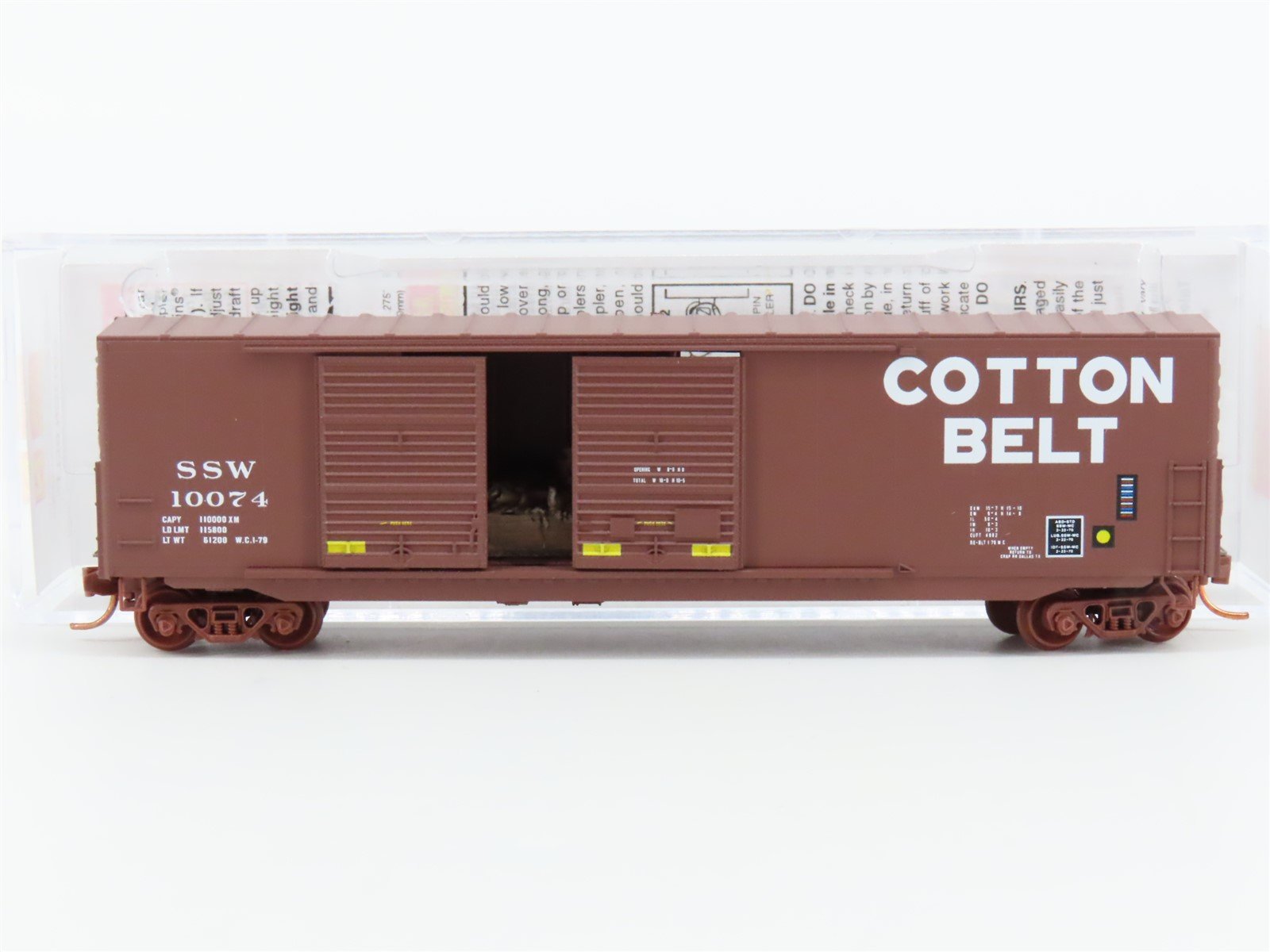 N Scale Micro-Trains MTL 18200040 SSW Cotton Belt 50' Double Door Box Car #10074