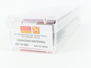 N Micro-Trains MTL 03700080 CN Canadian National Double Door Box Car #796060