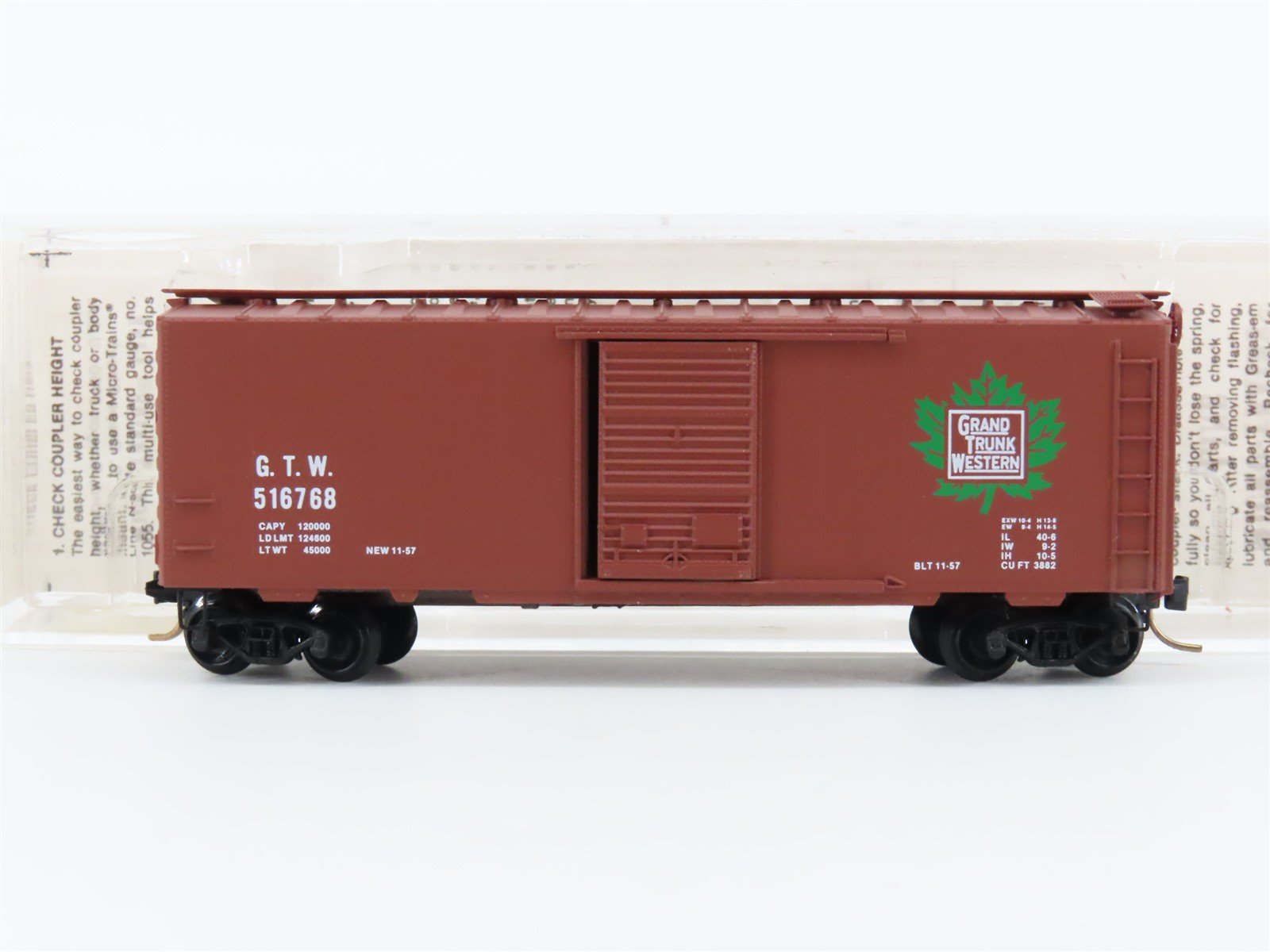 N Scale Kadee Micro-Trains MTL 20010 GTW Grand Trunk Western 40' Box Car #516768