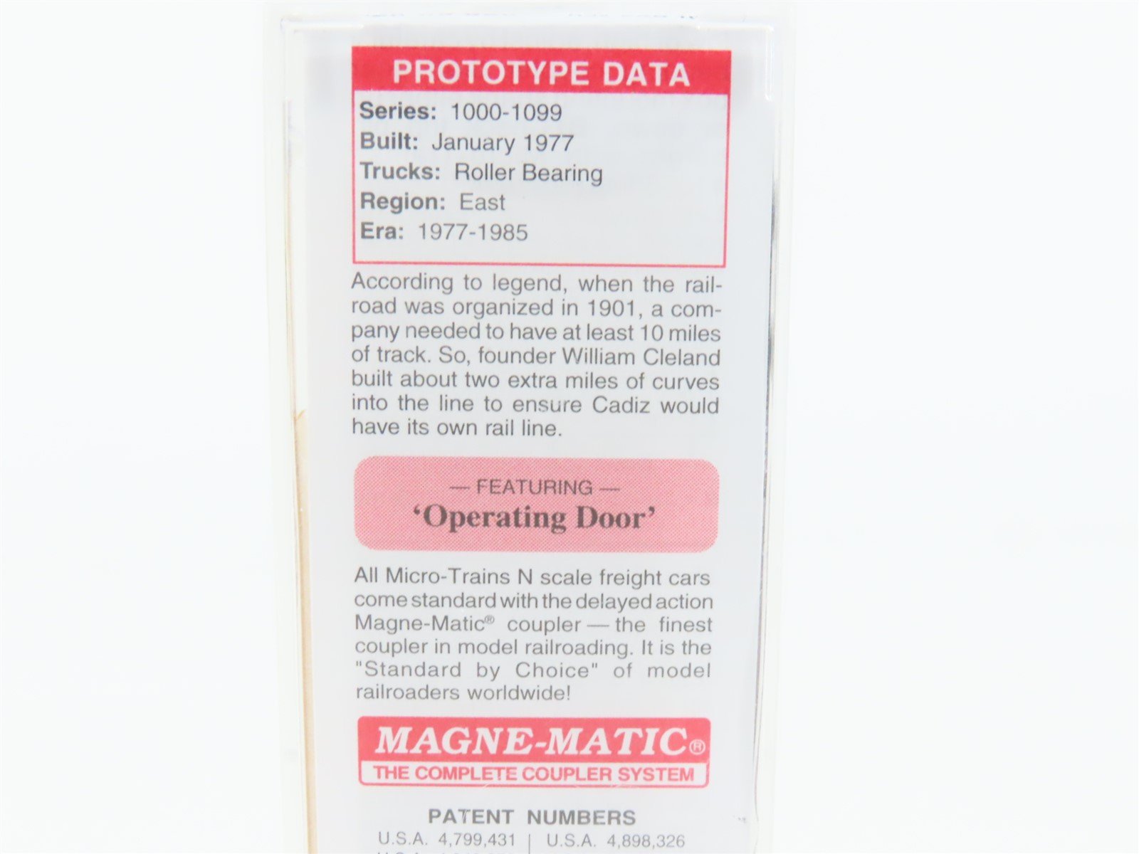 N Scale Micro-Trains MTL 02500690 CAD Cadiz Railroad 50' Plug Door Box Car #1094