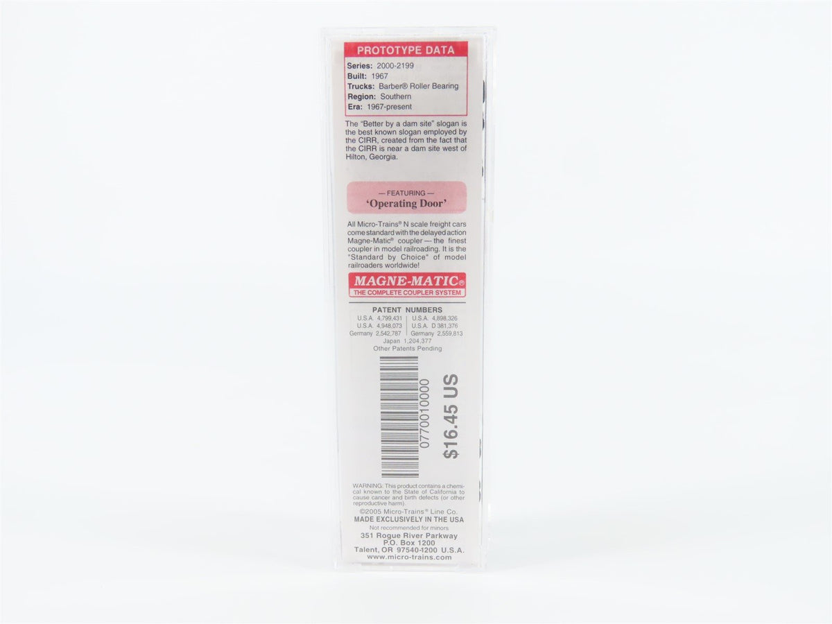 N Micro-Trains MTL 07700100 CIRR Chattahoochee Industrial 50&#39; Box Car #2030