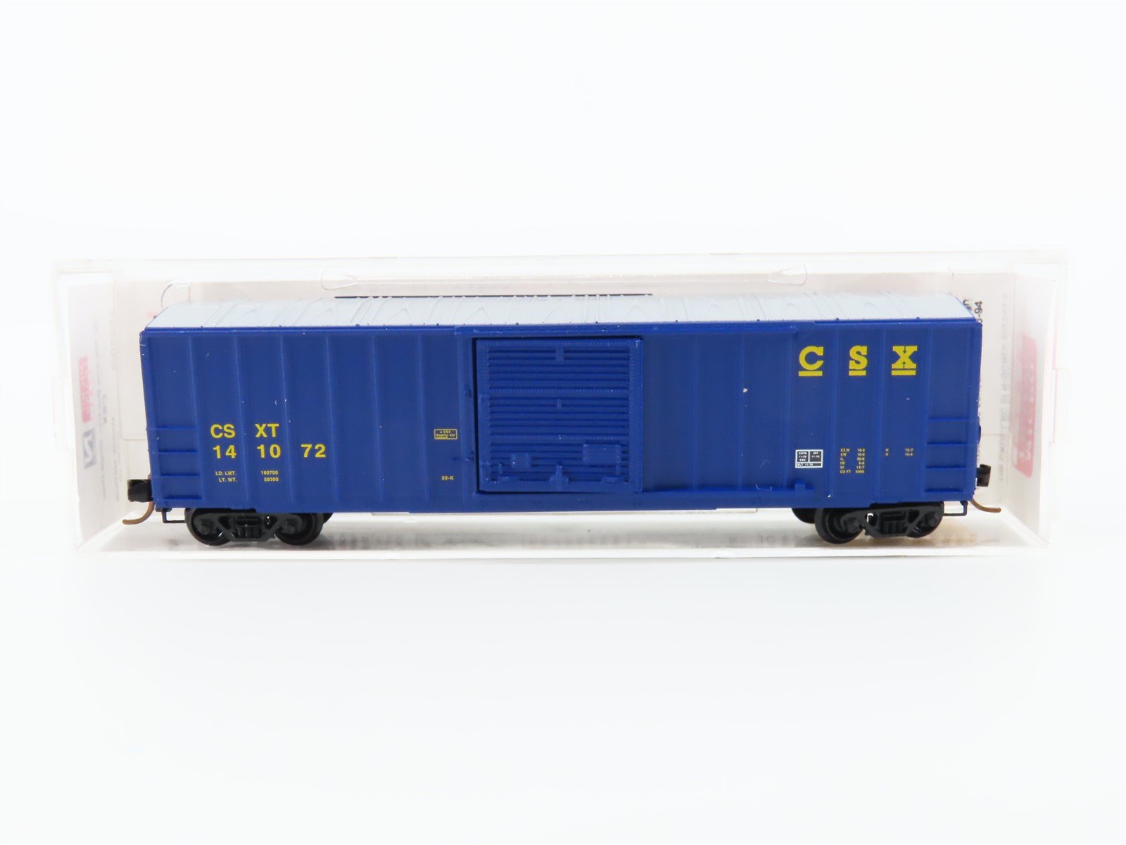 N Scale Micro-Trains MTL 25550/2 CSX 50' Single Door Rib Side Box Car #141072