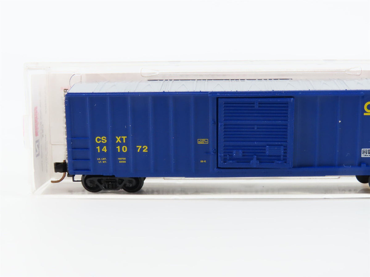 N Scale Micro-Trains MTL 25550/2 CSX 50&#39; Single Door Rib Side Box Car #141072