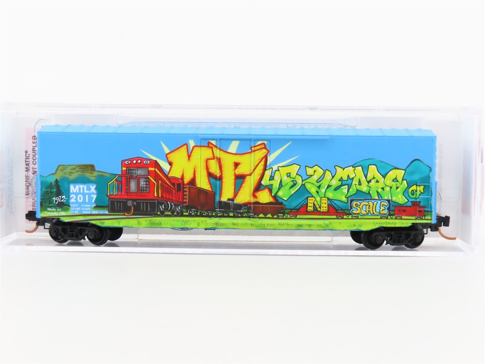 N Scale Micro-Trains MTL 18100030 MTLX 45th Anniversary Box Car #2017w/ Graffiti