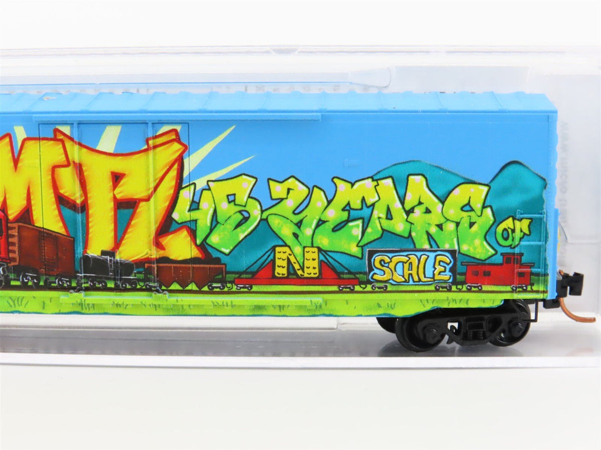 N Scale Micro-Trains MTL 18100030 MTLX 45th Anniversary Box Car #2017w/ Graffiti