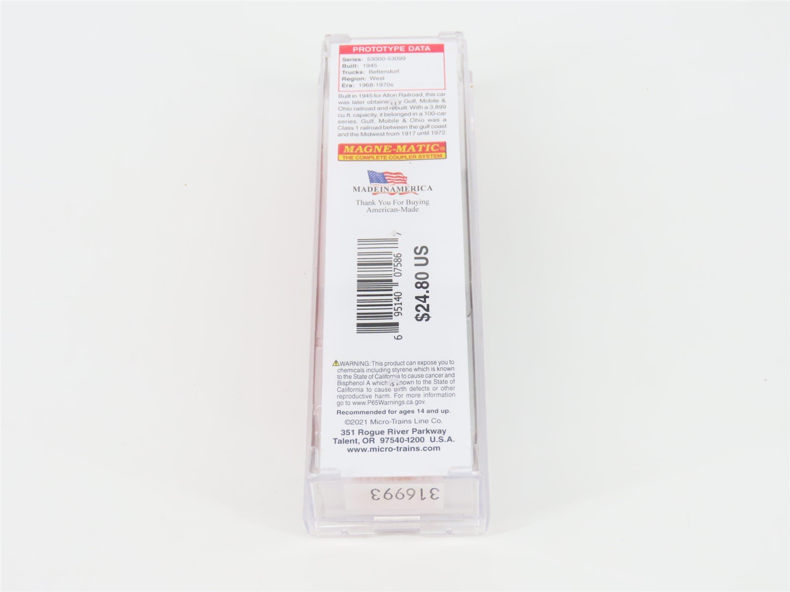 N Scale Micro-Trains MTL 07300540 GM&O Gulf Mobile & Ohio 40' Box Car #53002