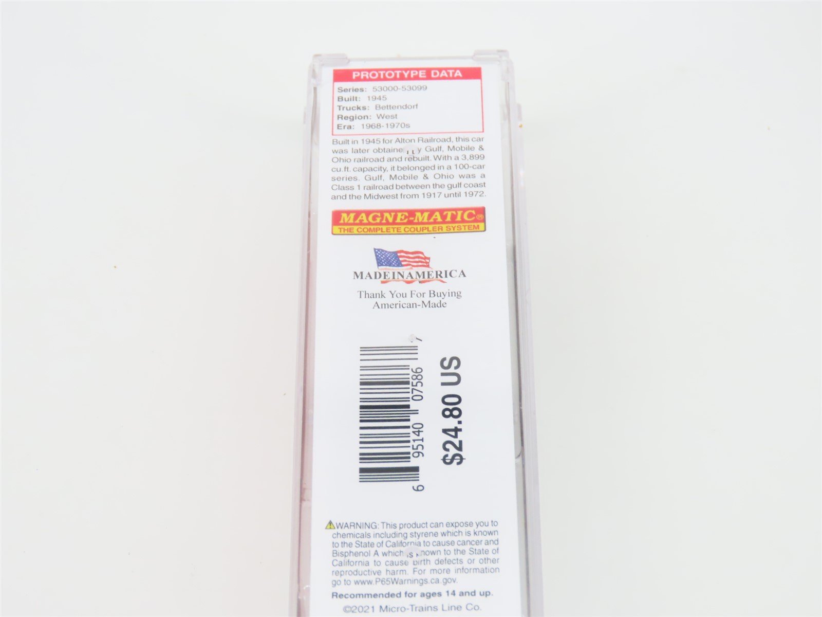 N Scale Micro-Trains MTL 07300540 GM&O Gulf Mobile & Ohio 40' Box Car #53002