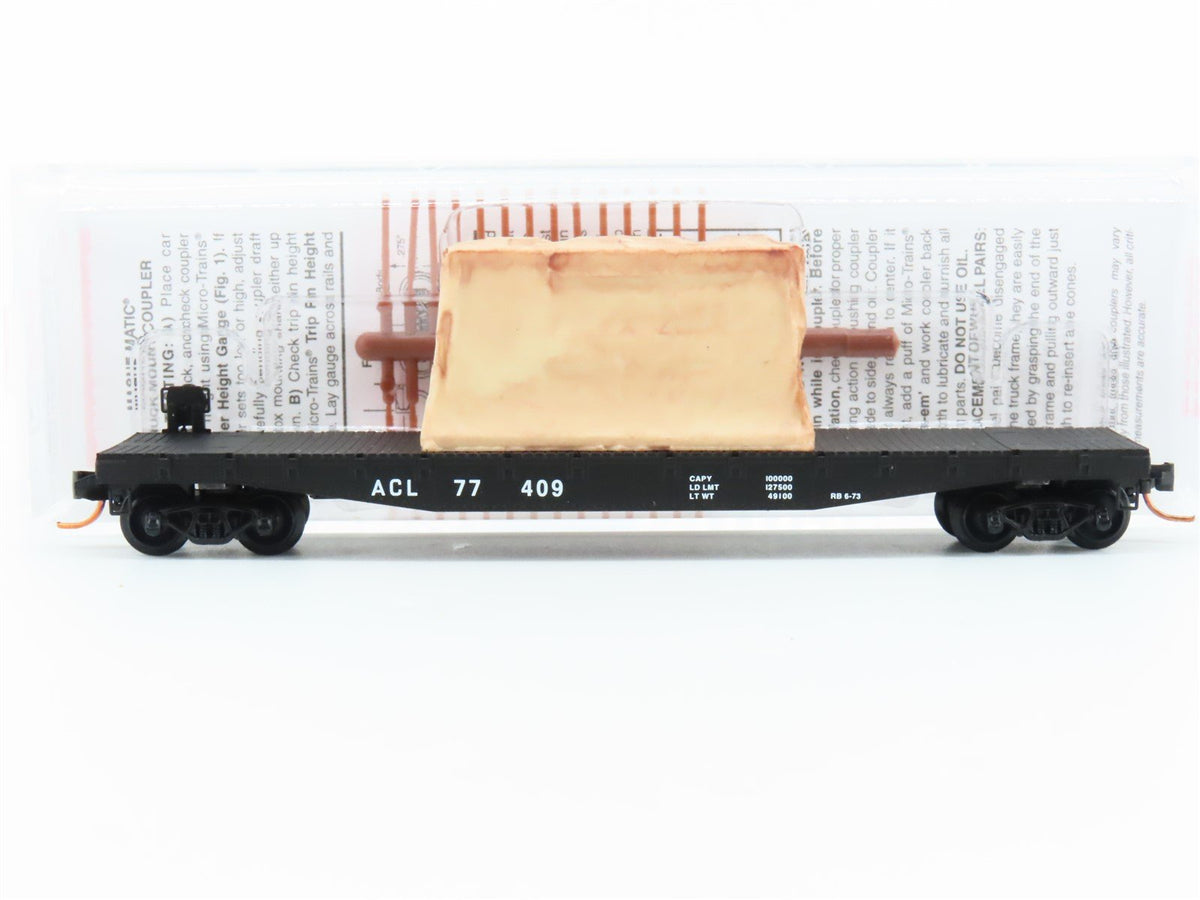 N Scale Micro-Trains MTL 04500350 ACL Atlantic Coast Line 50&#39; Flat Car #77409