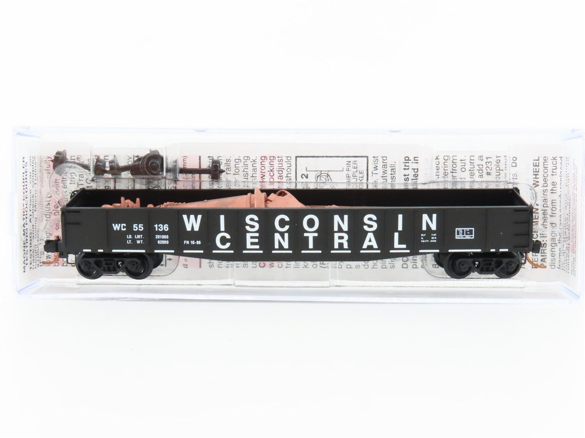 N Scale Micro-Trains MTL 04600330 WC Wisconsin Central 50&#39; Gondola #55136