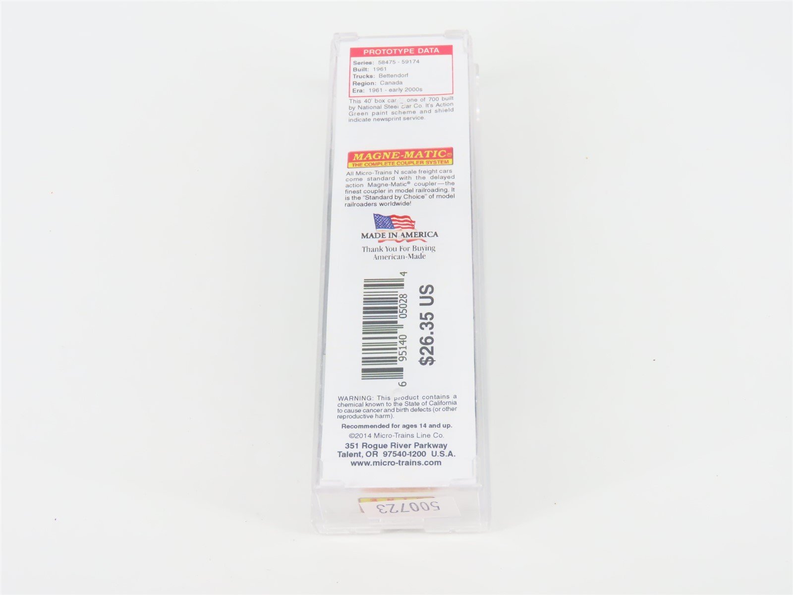 N Scale Micro-Trains MTL 02000936 CP Rail 40' Single Door Boxcar #58702