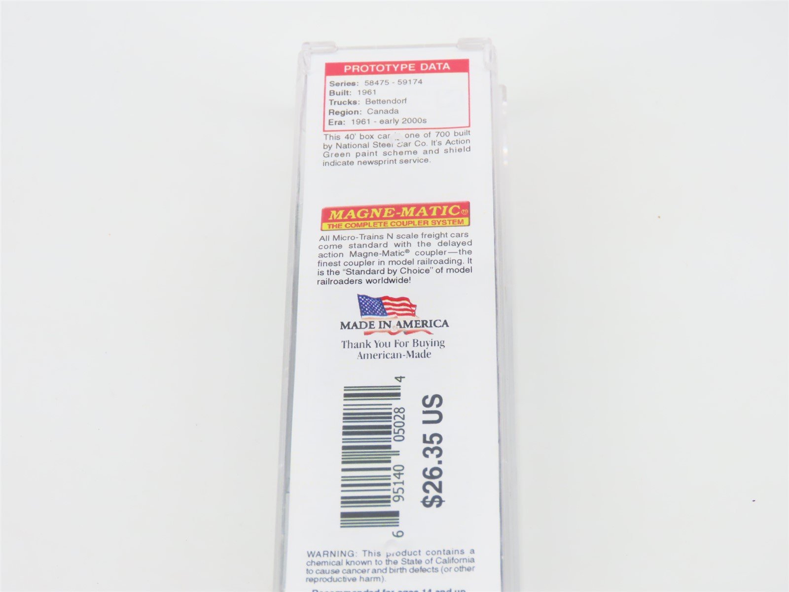 N Scale Micro-Trains MTL 02000936 CP Rail 40' Single Door Boxcar #58702