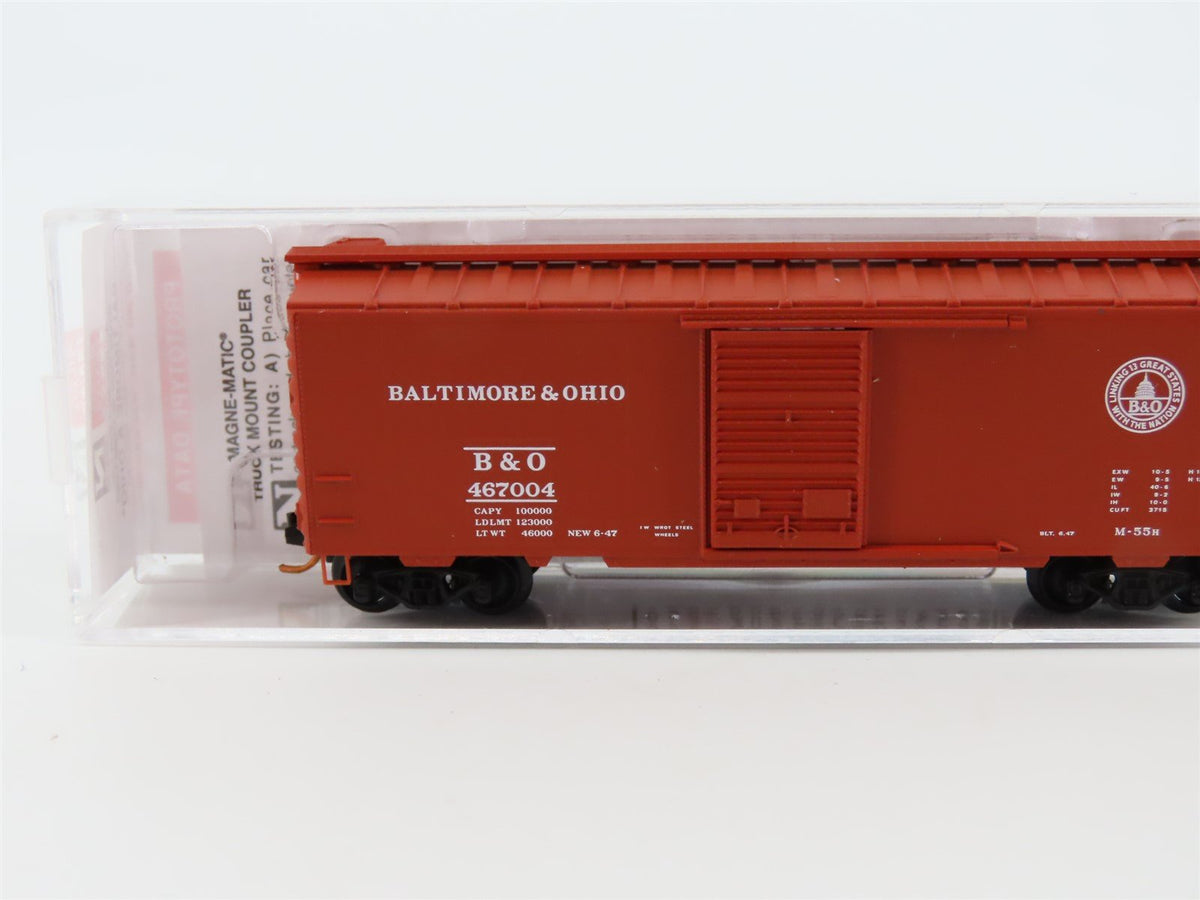 N Micro-Trains MTL 02000826 B&amp;O Baltimore &amp; Ohio 40&#39; Boxcar W/Crate Load #467004