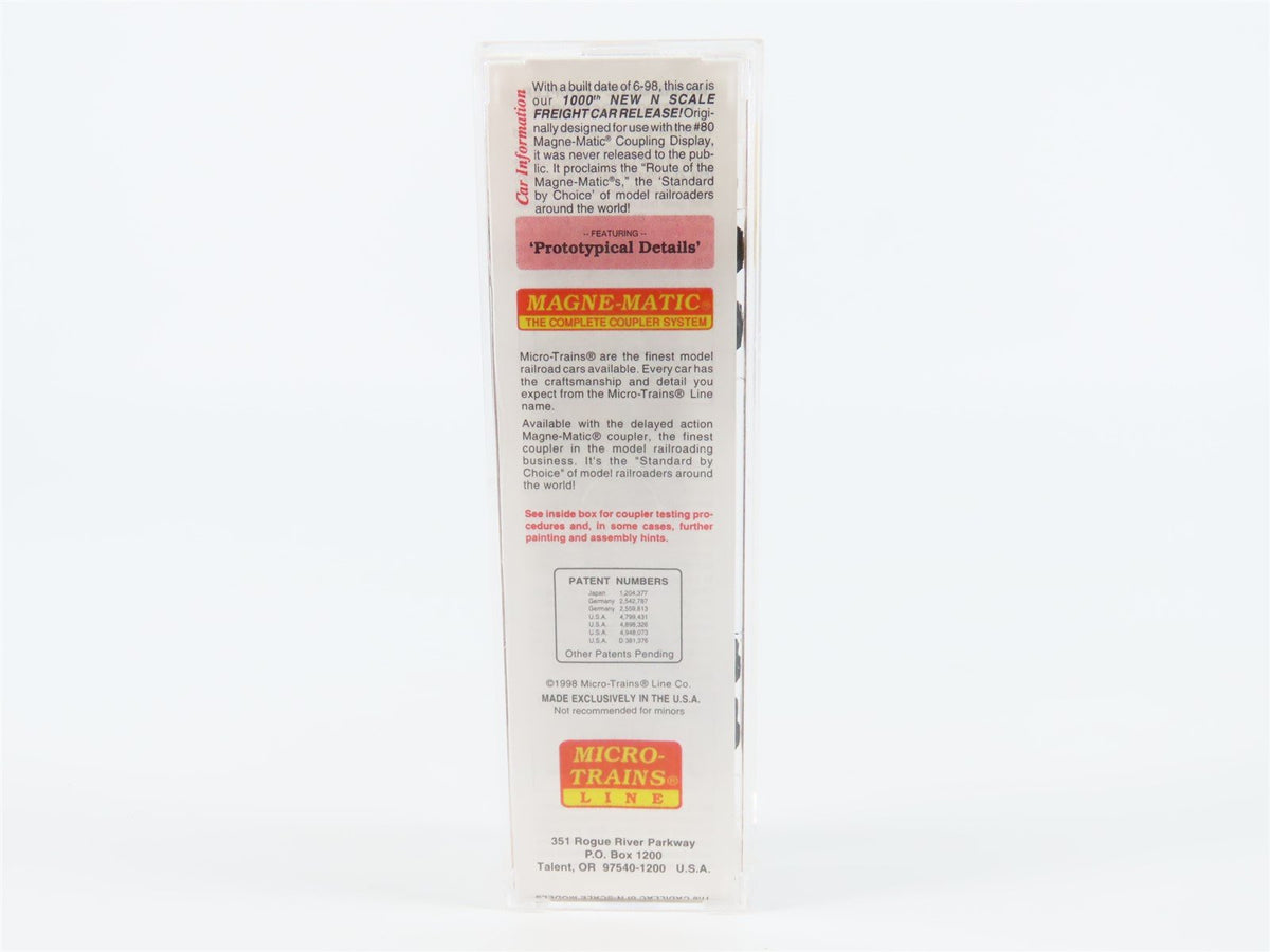N Scale Micro-Trains MTL 21220 MTL &quot;Magne-Matic&#39;s&quot; 40&#39; Plug Door Boxcar #1000