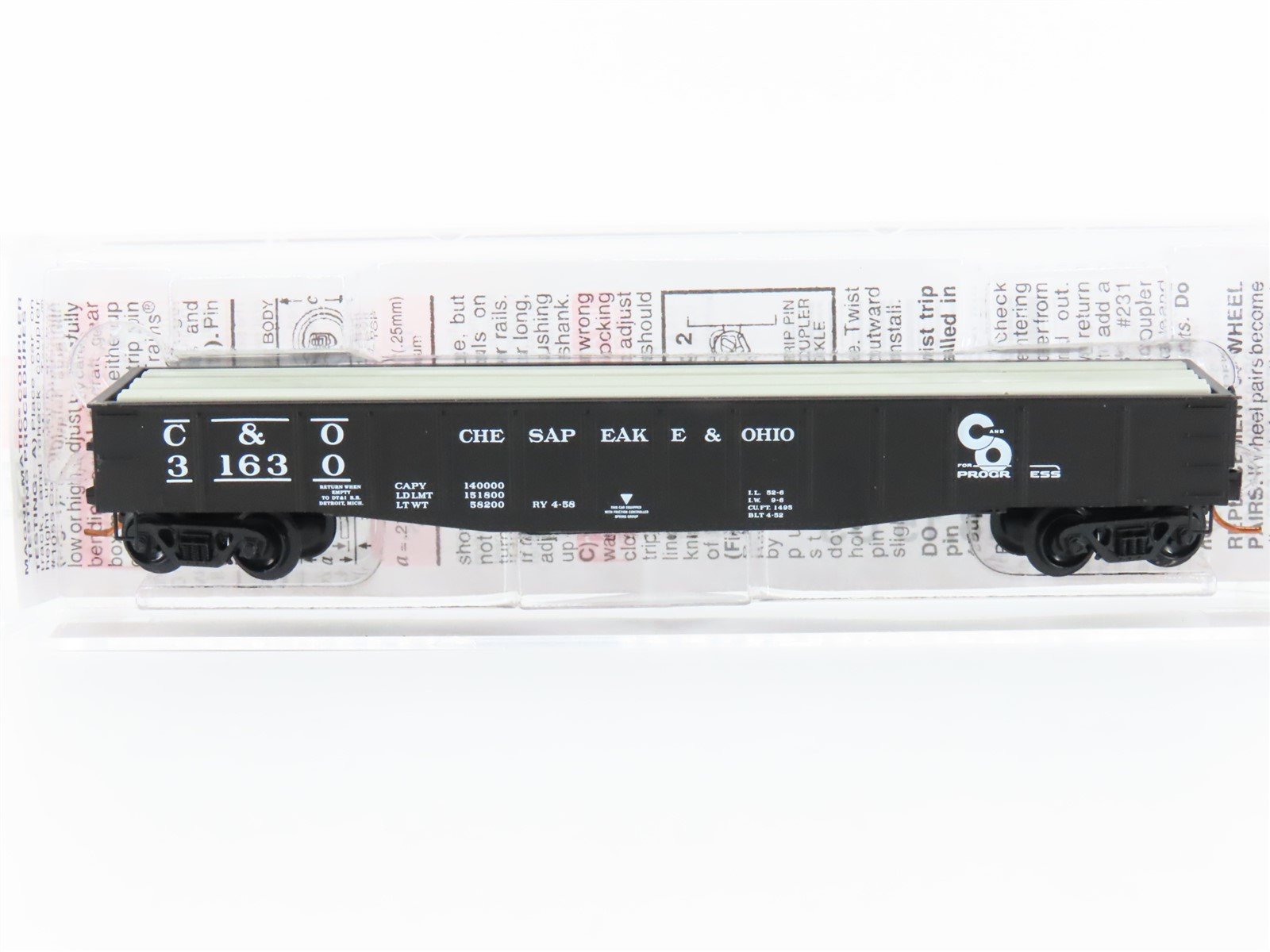 N Scale Micro-Trains MTL 10500160 C&O Chesapeake & Ohio 50' Gondola #31630