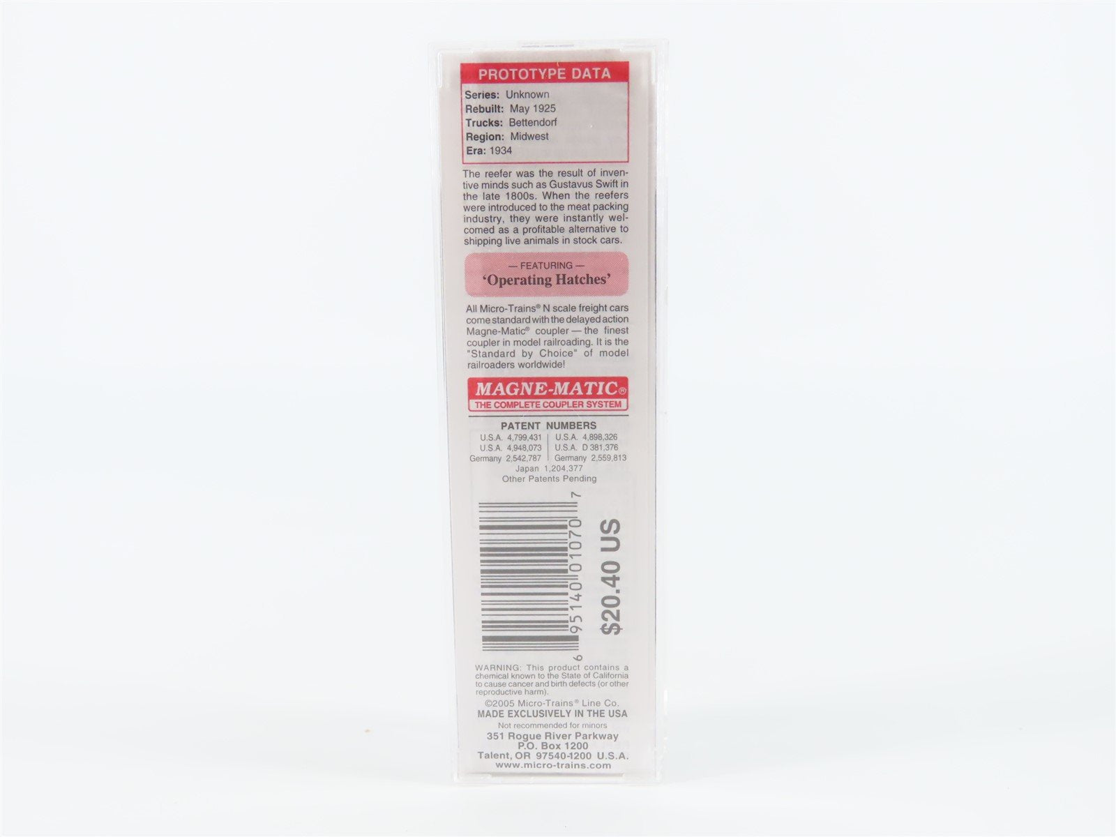 N Scale Micro-Trains MTL 04900100 MKPX Meyer Kornblum 40' Wood Reefer #117