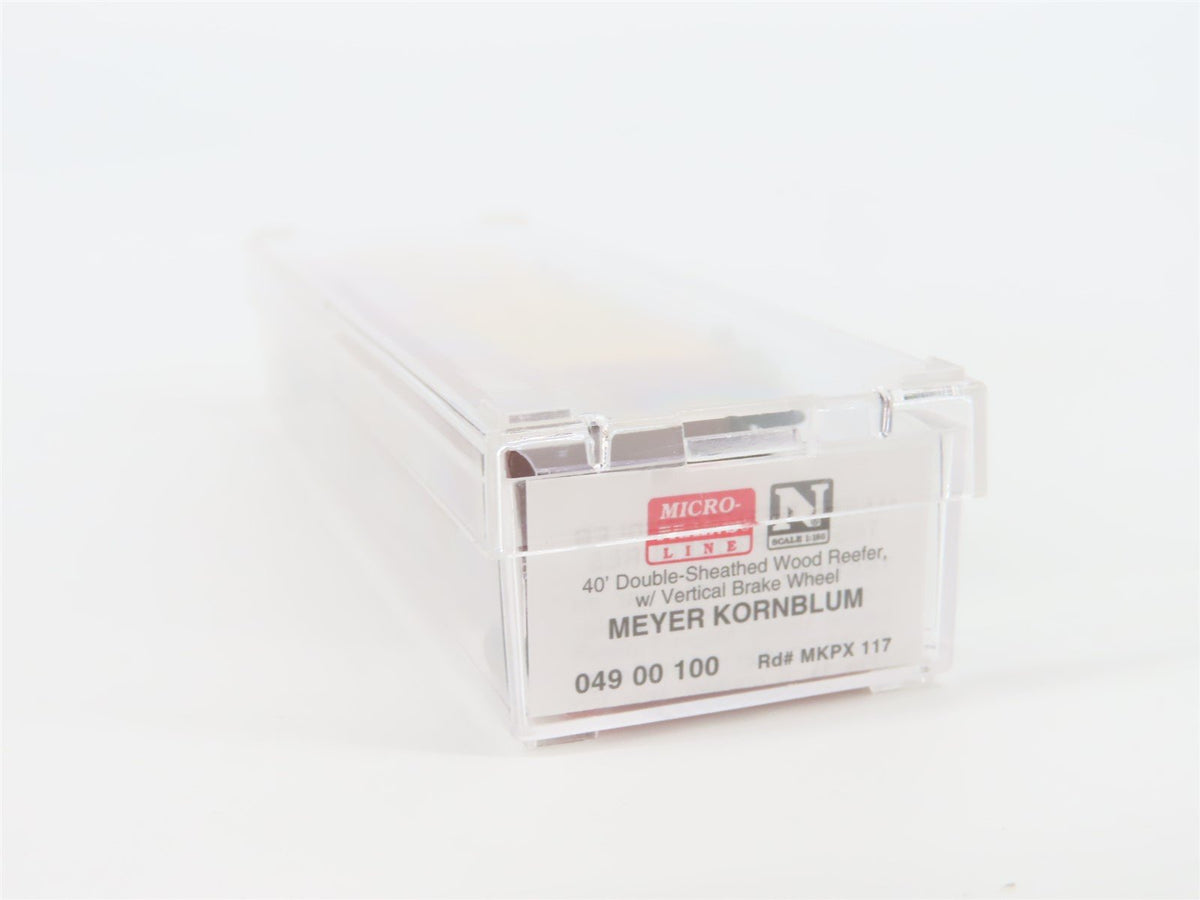 N Scale Micro-Trains MTL 04900100 MKPX Meyer Kornblum 40&#39; Wood Reefer #117