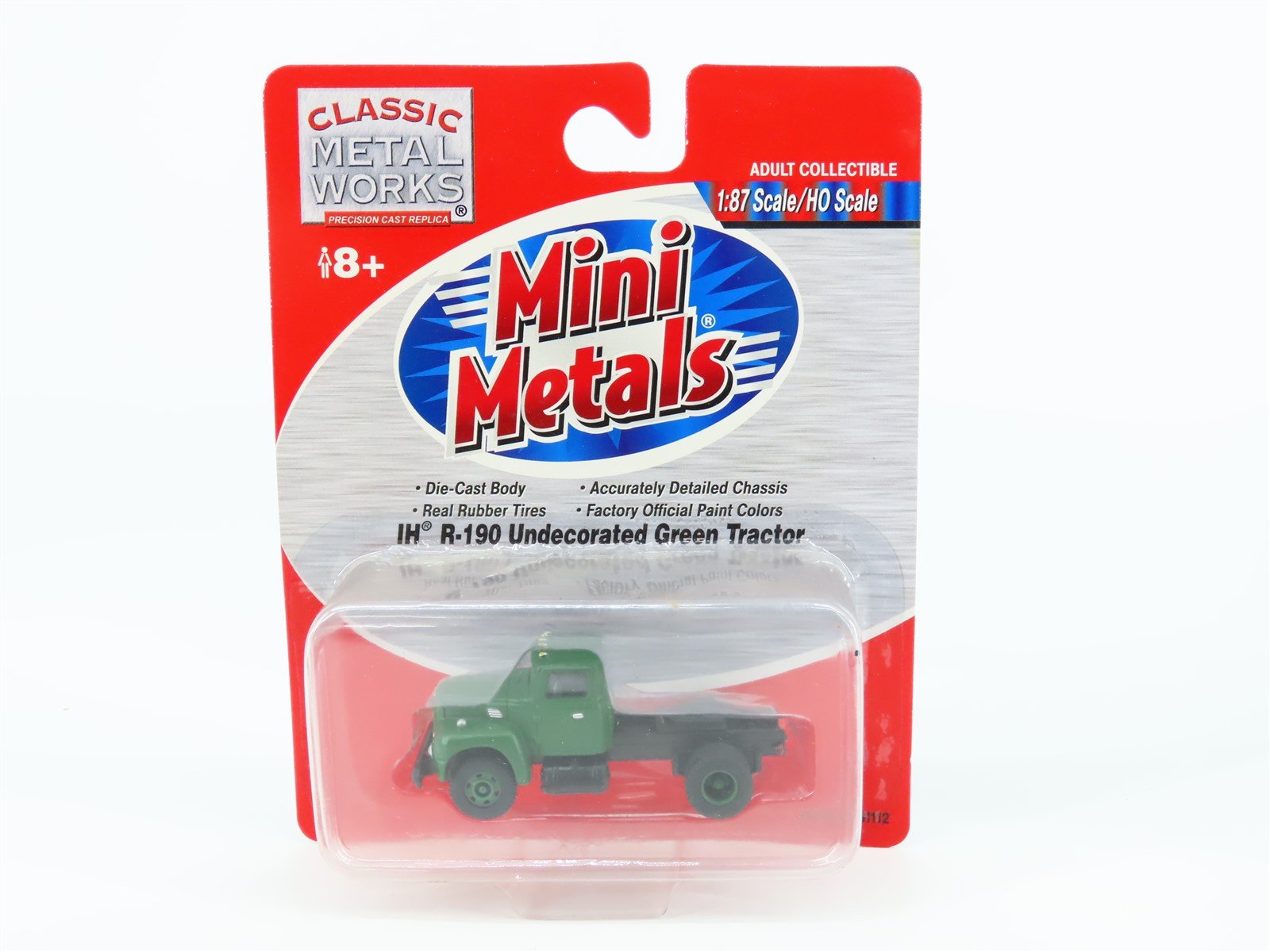 HO 1/87 Scale Mini Metals 31112 Die-Cast IH R190 Undecorated Green Tractor Truck