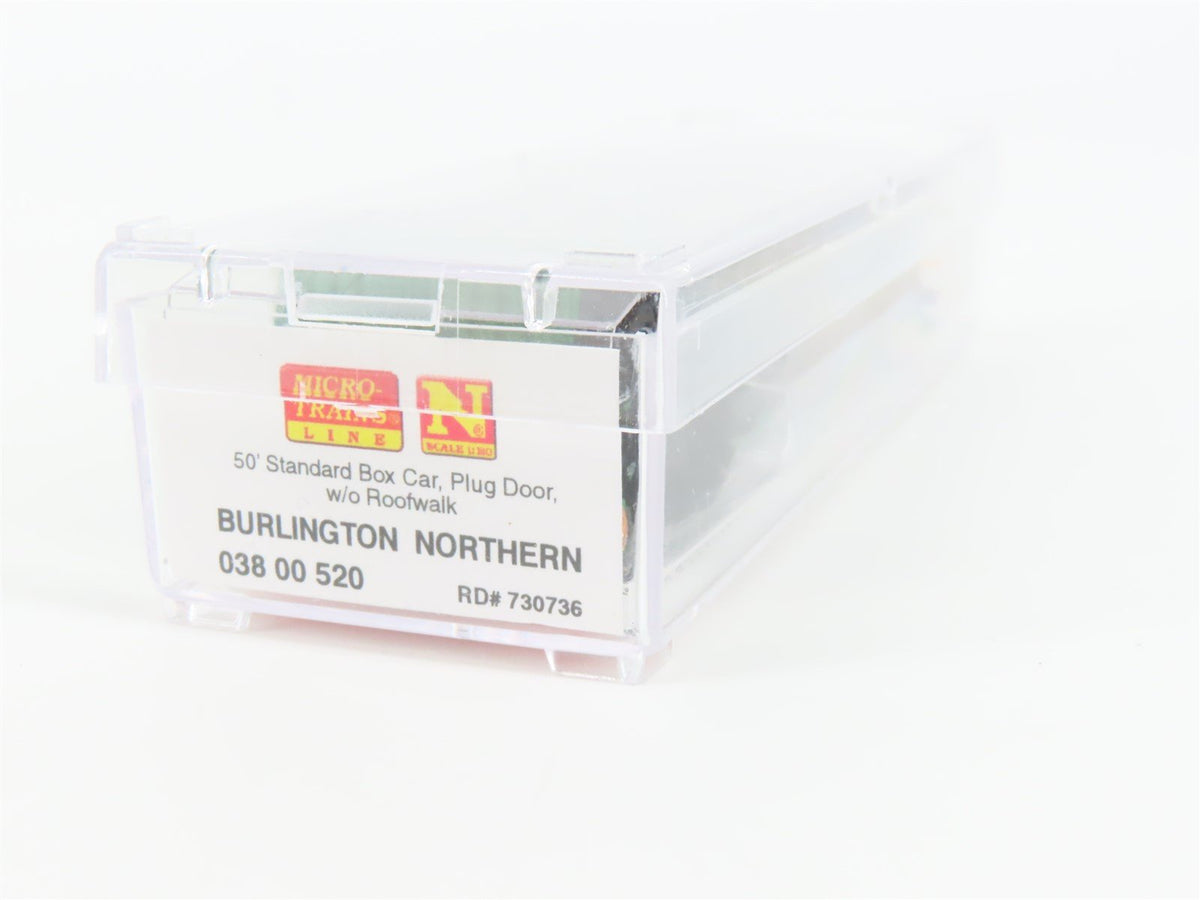 N Scale Micro-Trains MTL 03800520 BN Burlington Northern 50&#39; Box Car #730736