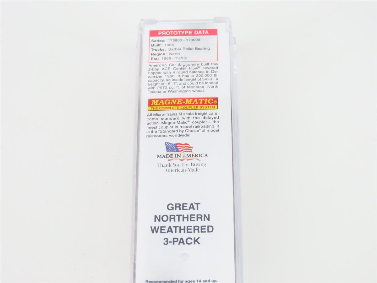 N Micro-Trains MTL 09252170 GN Great Northern 2 Bay Hopper #173981 Weathered