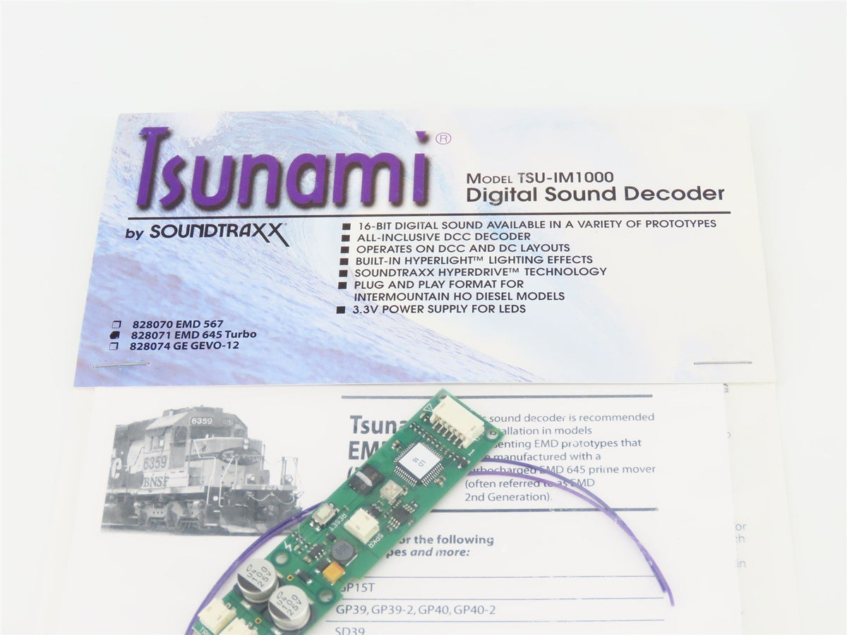 SoundTraxx Tsunami 828071 TSU-IM1000 InterMountain EMD 645 DCC/Sound Decoder