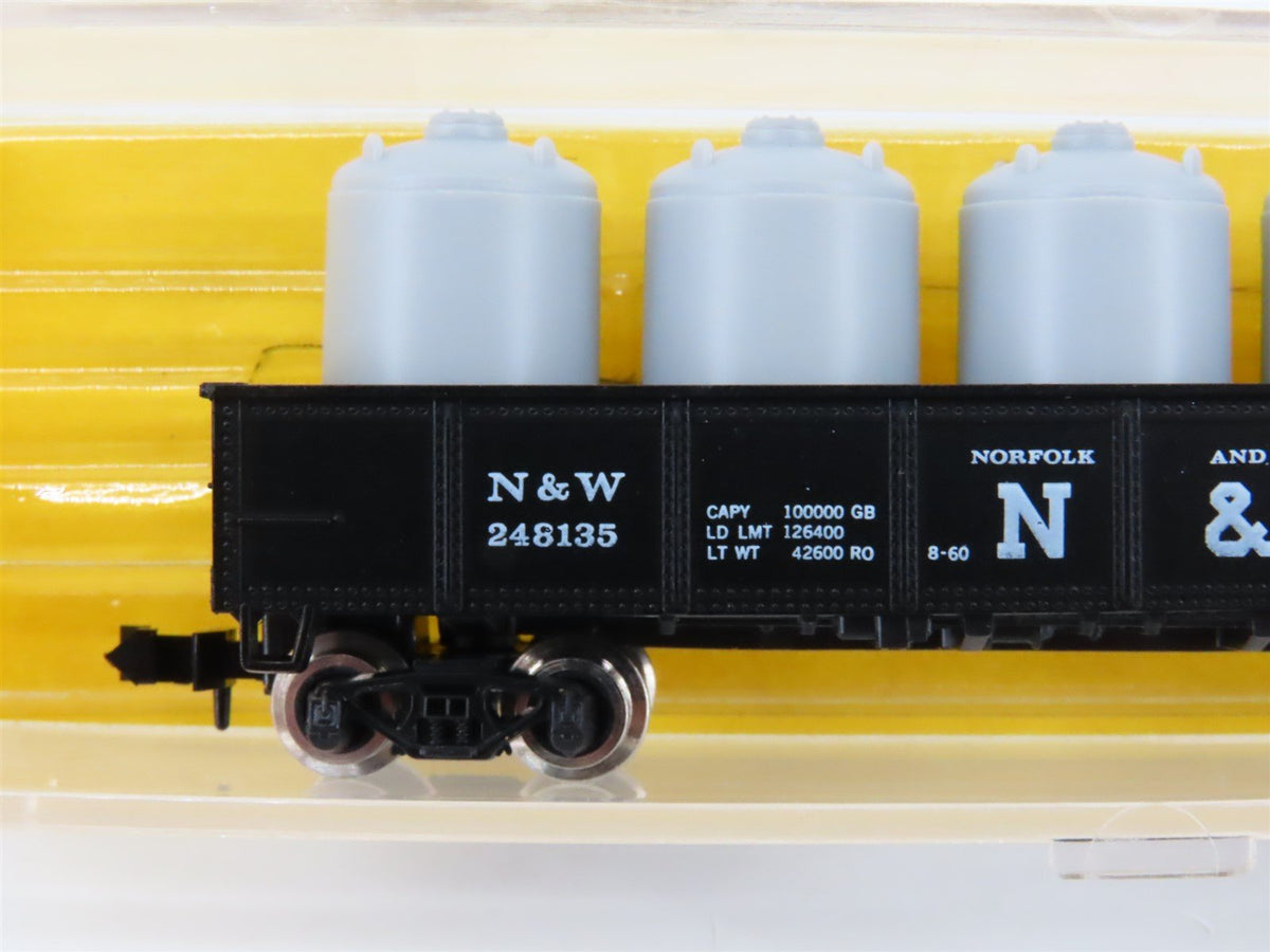 N Scale Atlas 3506 N&amp;W Norfolk &amp; Western 42&#39; Gondola #248135 w/ Load