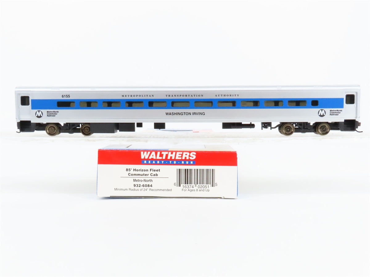 HO Scale Walthers 932-6084 Metro-North 85&#39; Commuter Cab Passenger Car #6155