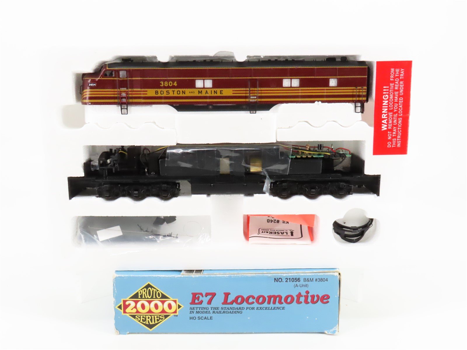 HO Scale Proto 2000 21056 B&M Boston & Maine E7A Diesel Locomotive #3804