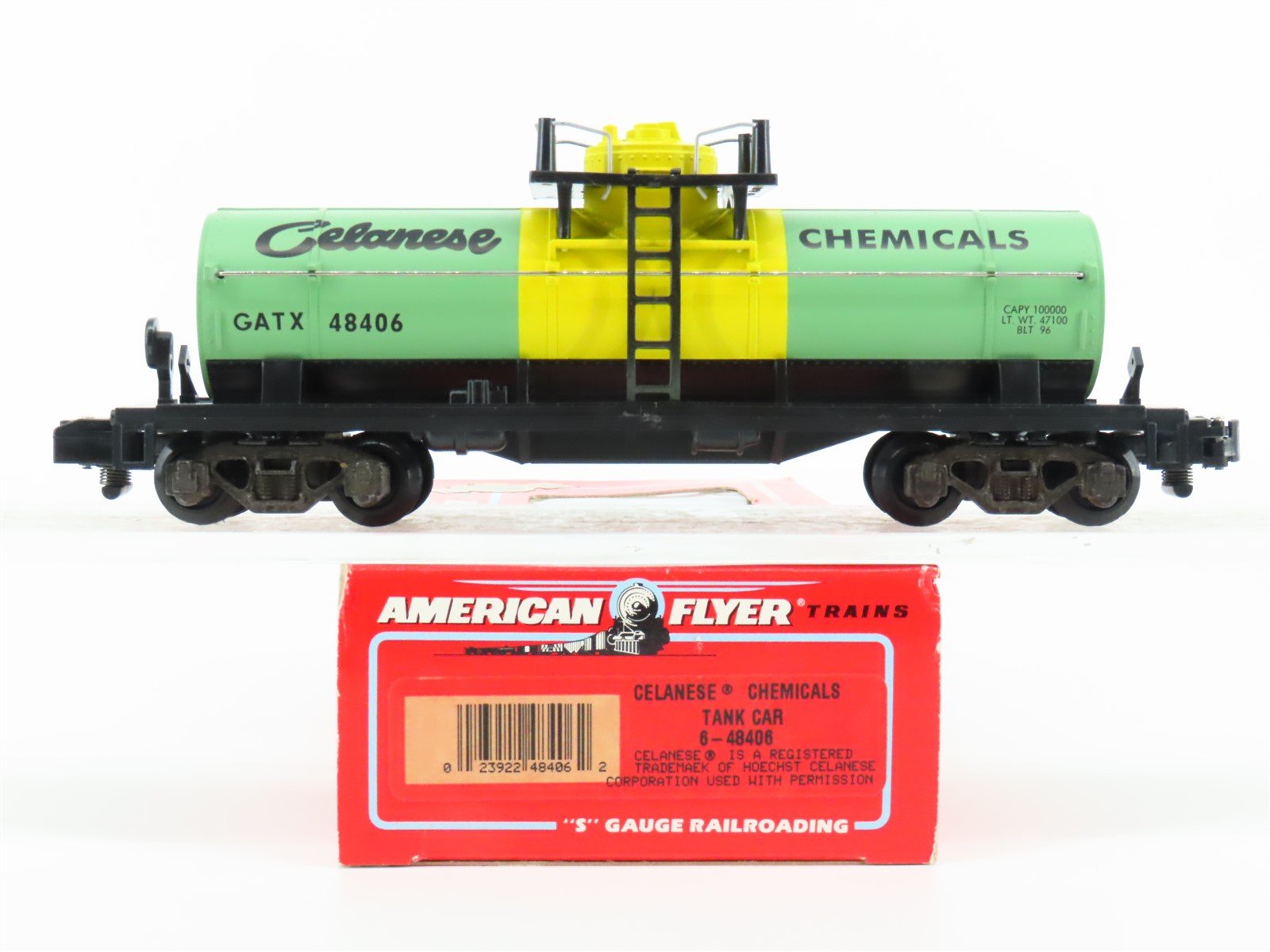 S Scale American Flyer 6-48406 GATX Celanese Chemicals Tank Car #48406
